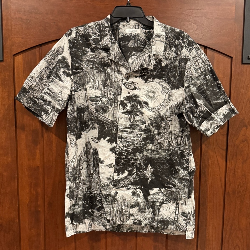Men’s 100% Cotton Valentino Camp Shirt